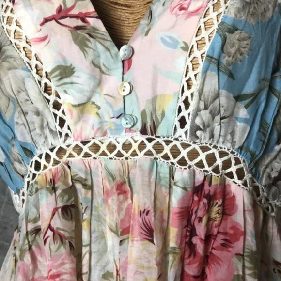 Zimmerman Floral Lace Trim Women Top Size 3 - Picture 3 of 14